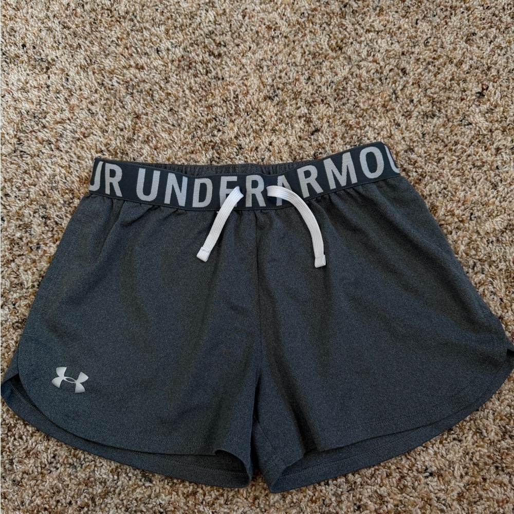 Under Armour Gray Gym Shorts Youth Large - Picture 3 of 11